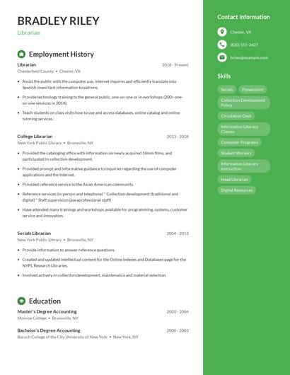 Librarian Resume