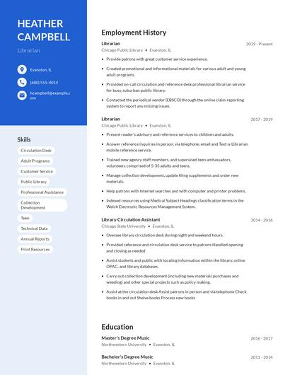 Librarian Resume