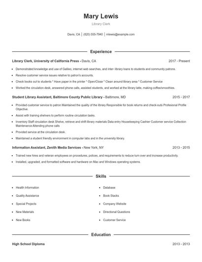 Resume example 1