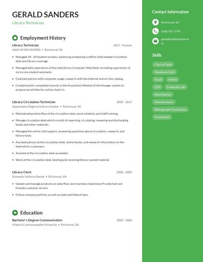 Resume example 5