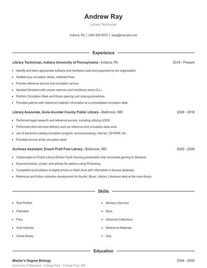 Resume example 1