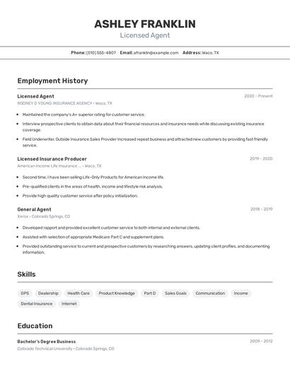 Resume example 2