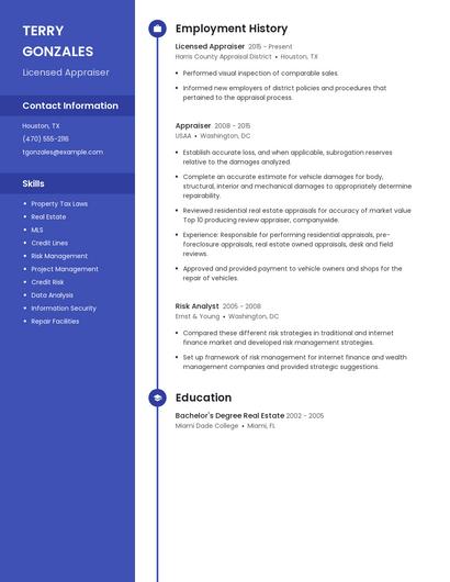 Licensed Appraiser Resume