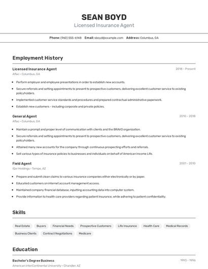 Resume example 2