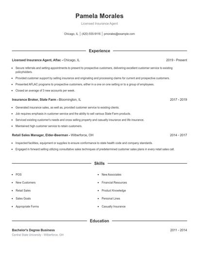Resume example 1