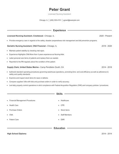 Resume example 1