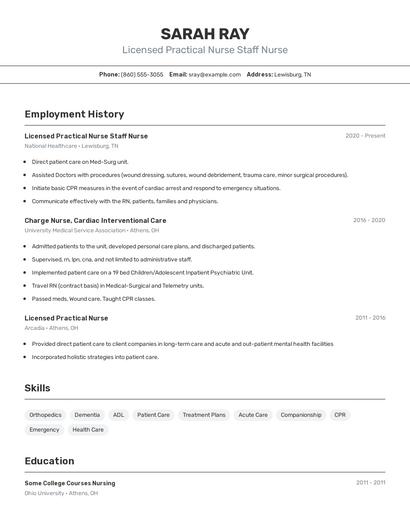 Resume example 2