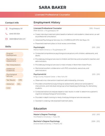 Resume example 3
