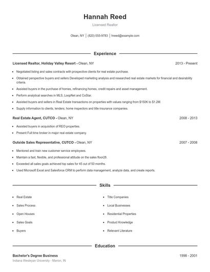 Resume example 1