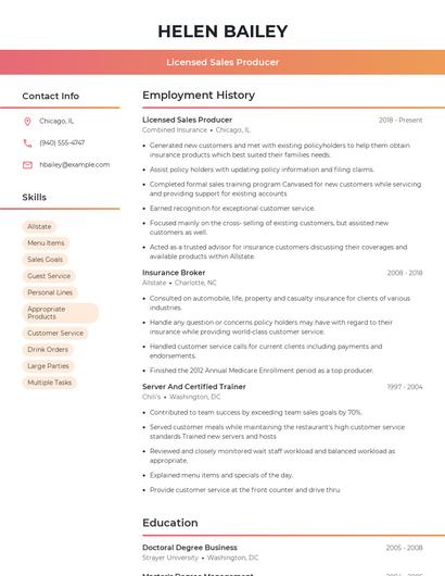 Resume example 3