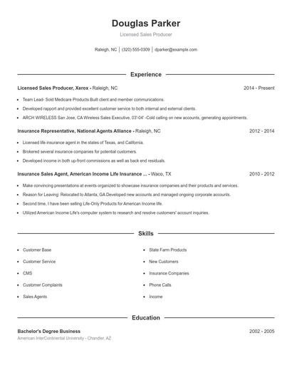 Resume example 1