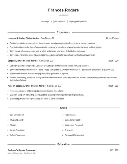 Resume example 1