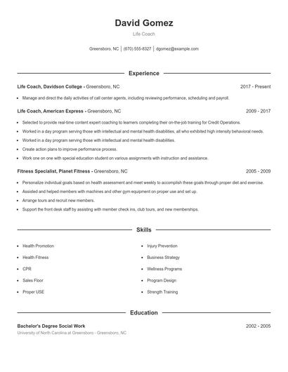 Resume example 1