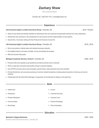 Resume example 1