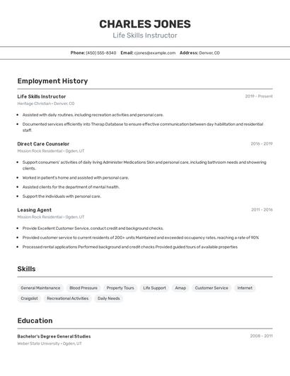 Resume example 2