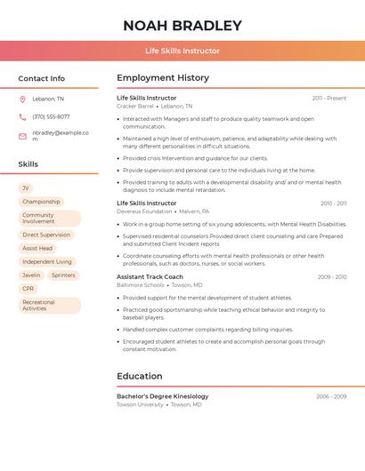 Resume example 3