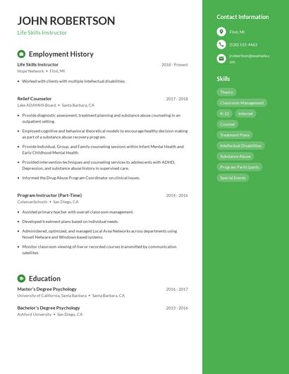 Resume example 4