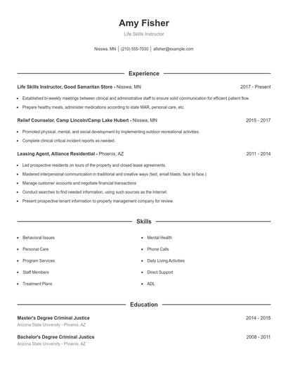 Resume example 1