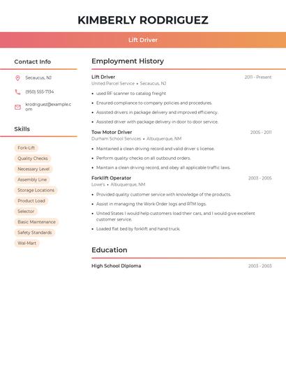 Resume example 3