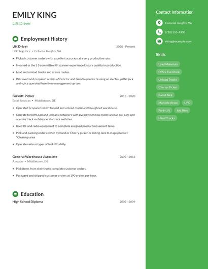 Resume example 4