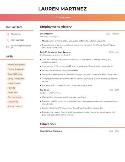 Resume example 3