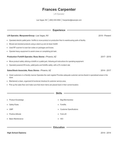 Resume example 1