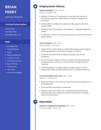 Lighting Designer Resume
