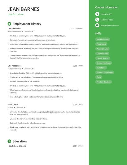 Resume example 4