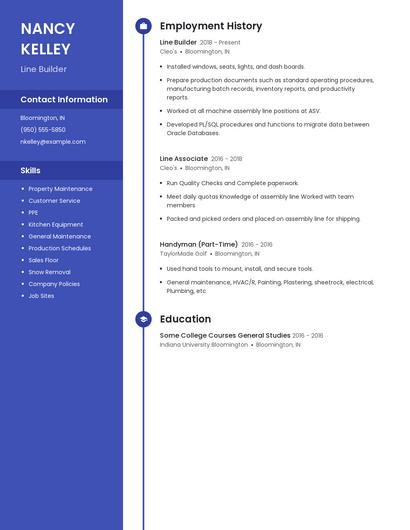 Line Builder Resume
