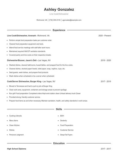 Resume example 1