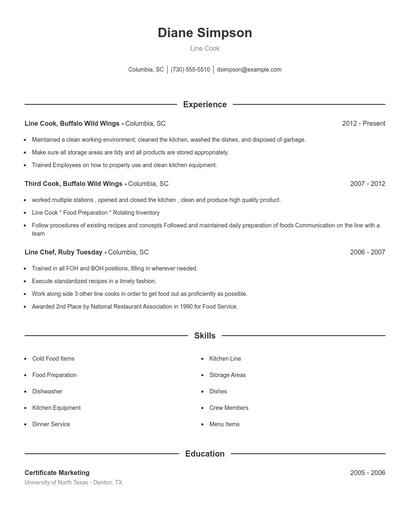 Resume example 1