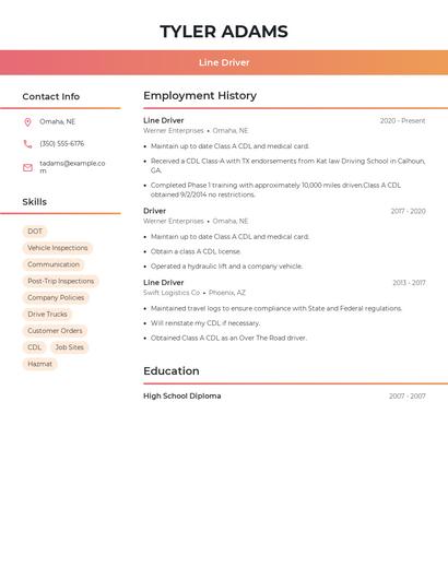 Line Driver Resume