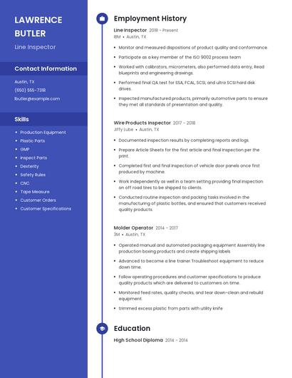 Line Inspector Resume