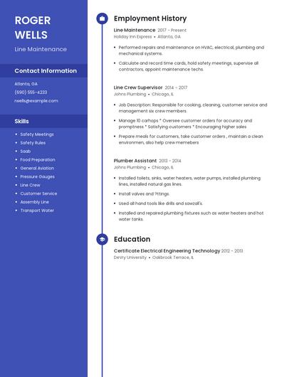 Line Maintenance Resume