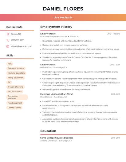 Resume example 3