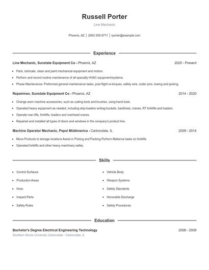 Resume example 1