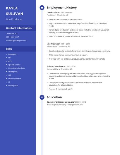 Line Producer Resume