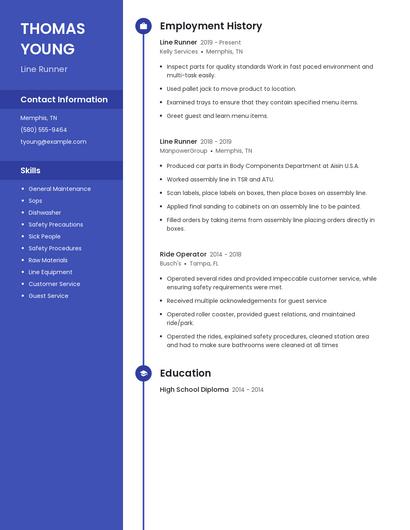 Line Runner Resume