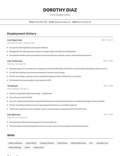Resume example 2