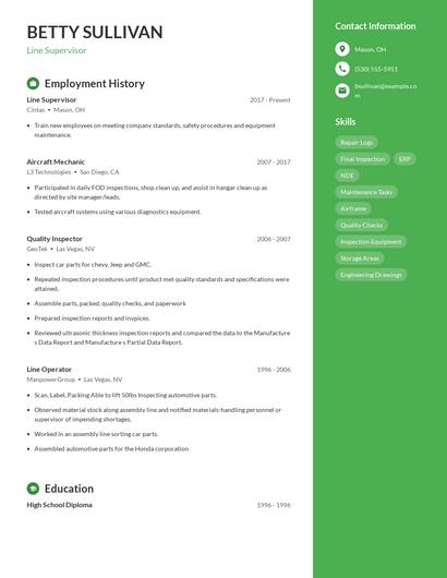 Resume example 4
