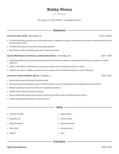 Resume example 1