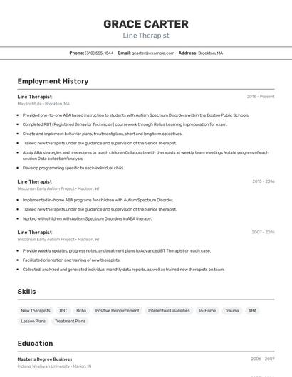 Resume example 2