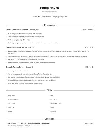 Resume example 1