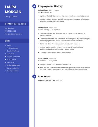 Lining Closer Resume