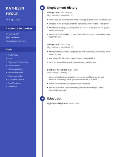 Lining Cutter Resume