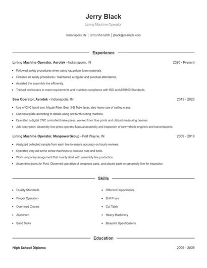 Resume example 1