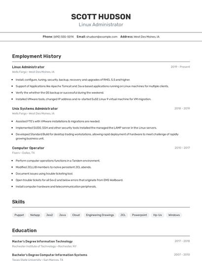 Resume example 2