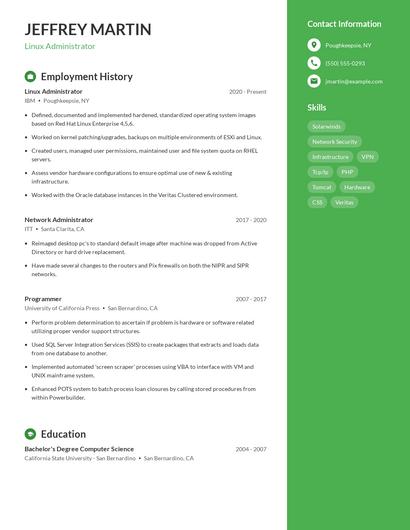 Resume example 5