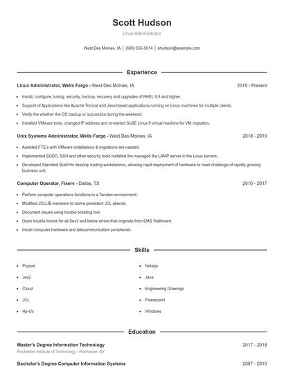Resume example 1