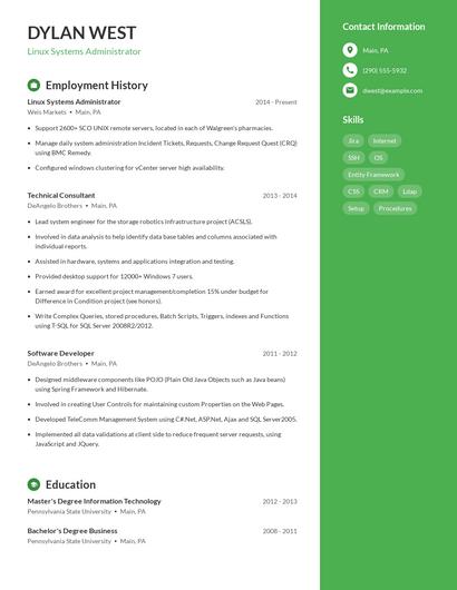 Resume example 5
